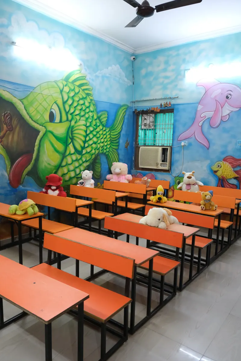 Orange classroom at Wonder Beats Kids School