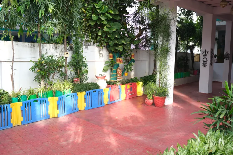 Garden play area at Wonder Beats Kids School